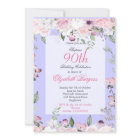 90ème Floral Purple Printemps Élégant Photo Annive