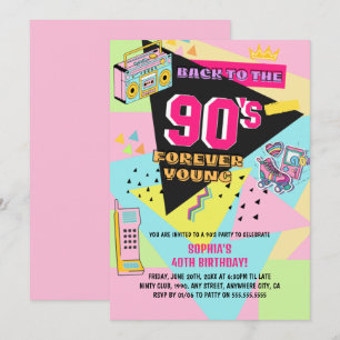 Invitation 90s Retour Anniversaire