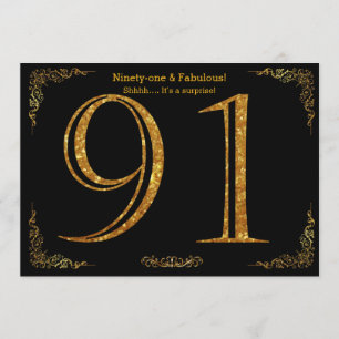 Invitation 91e fête d'anniversaire,Styl Gatsby,parties scinti