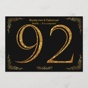 Invitation 92e anniversaire, styl Gatsby, parties scintillant