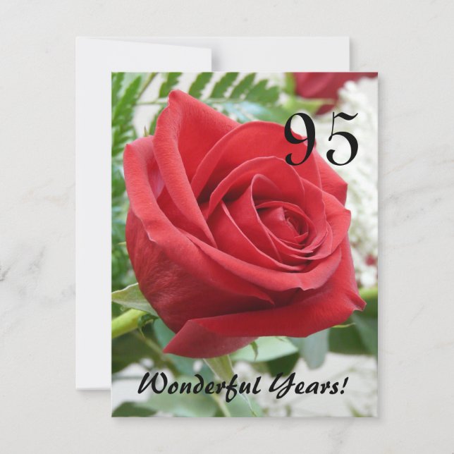 Invitation 95 années merveilleuses!-Fête d'anniversaire (Devant)