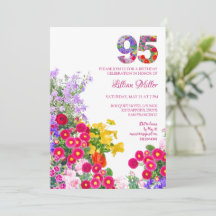 95 Ans Elégant Jardin Floral - 95e Anniversaire