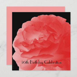 Invitation 95e anniversaire Coral Rose rose, Nom, Floral