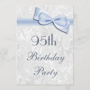 Invitation 95e anniversaire Damask and Faux Bow