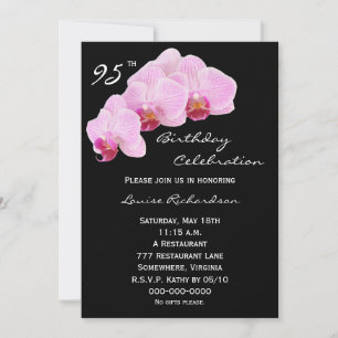 Invitation 95e anniversaire de fête Orchidées