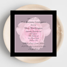 95e anniversaire Rose de l'invitation de fête pour