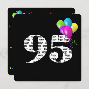 Invitation 95e fête d'anniversaire avec bouquet de ballons