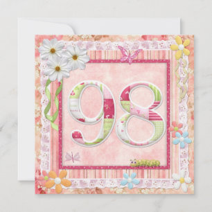 Invitation 98ème anniversaire style scrapbooking