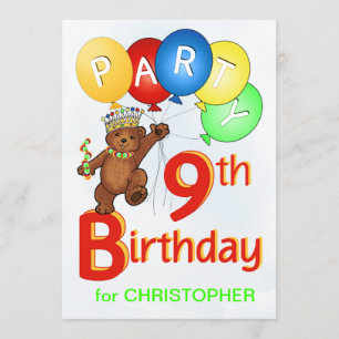 Invitation 9e anniversaire de la Royal Teddy Bear