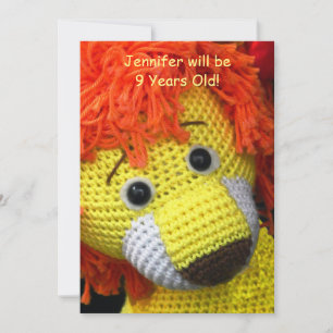 Invitation 9e fête d'anniversaire, nom, Chien jaune Coiffure 