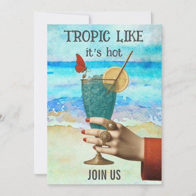 Invitation *~*  A101 21 Cocktail de plage PHOTO EVJF (Devant)