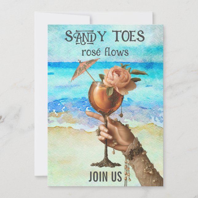 Invitation *~*  A101 3 Cocktail de plage PHOTO EVJF (Devant)