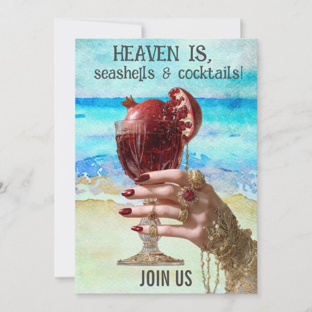 Invitation *~*  A101 Cocktail de plage 6 PHOTO EVJF Invi (Devant)