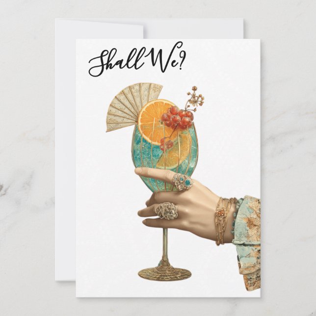 Invitation *~* A101 Cocktail Ornate PHOTO 7 BACHELORETTE (Devant)