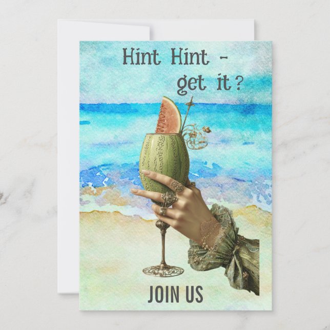 Invitation *~*  A101 JEUNE FILLE À MARIER  Cocktail de plage  (Devant)