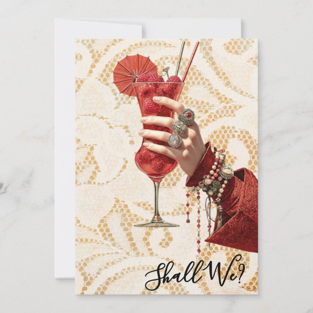 Invitation *~* A101 Orné Cocktail PHOTO 4 EVEILLEUSE (Devant)