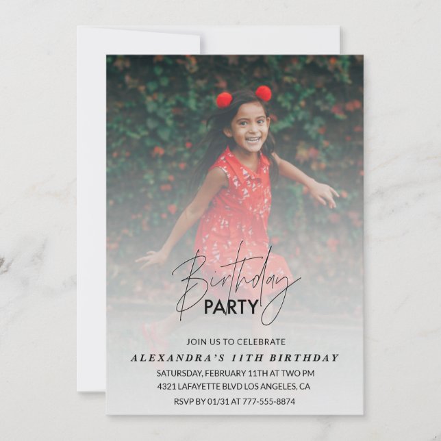 Invitation à 11e anniversaire Anniversaire Fête Ph (Devant)