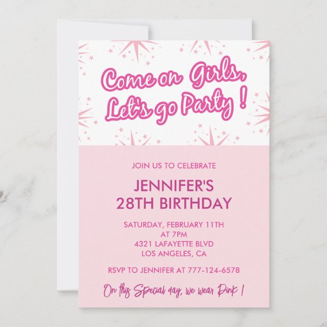 Invitation à 28 ans pour son rose (Devant)