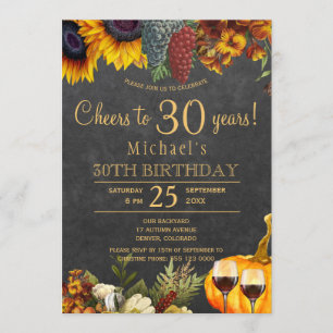 Invitation À 30 ans, vive la fête rustique d'automne pour un 