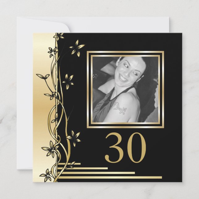 Invitation à 30e anniversaire de floraison noire e (Devant)