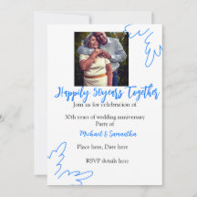 à 50 ans de mariage feuille bleue photo nom