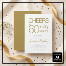À 60 ans Élégant Or Blanc Anniversaire 