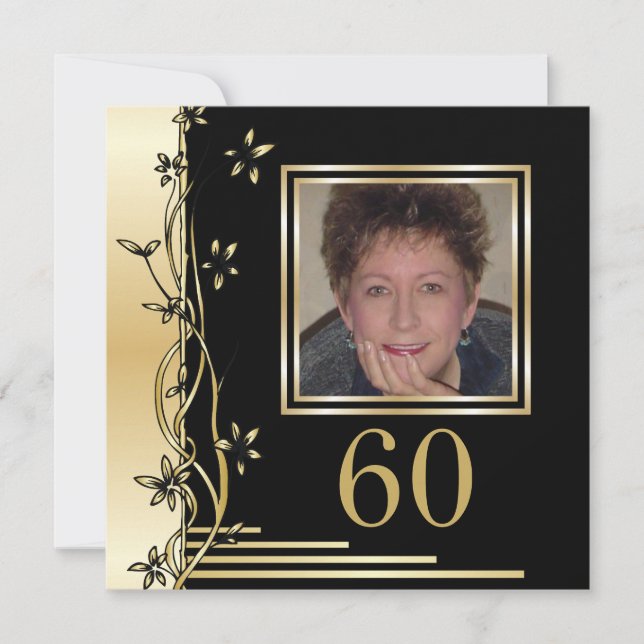 Invitation à 60e anniversaire de floraison noire e (Devant)