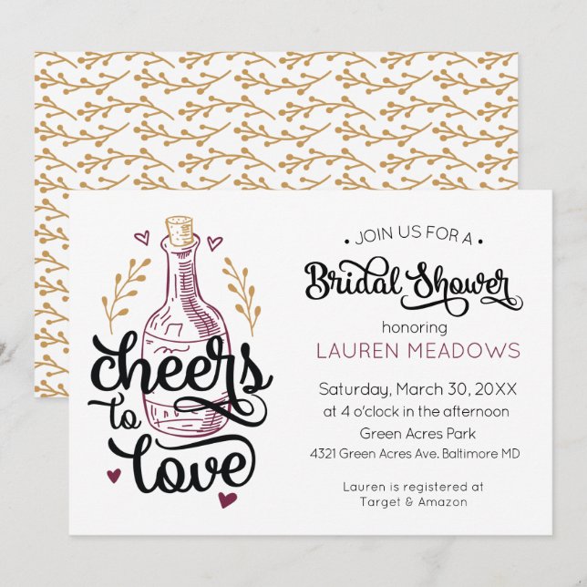 Invitation à aimer la douche nuptiale (Devant / Derrière)