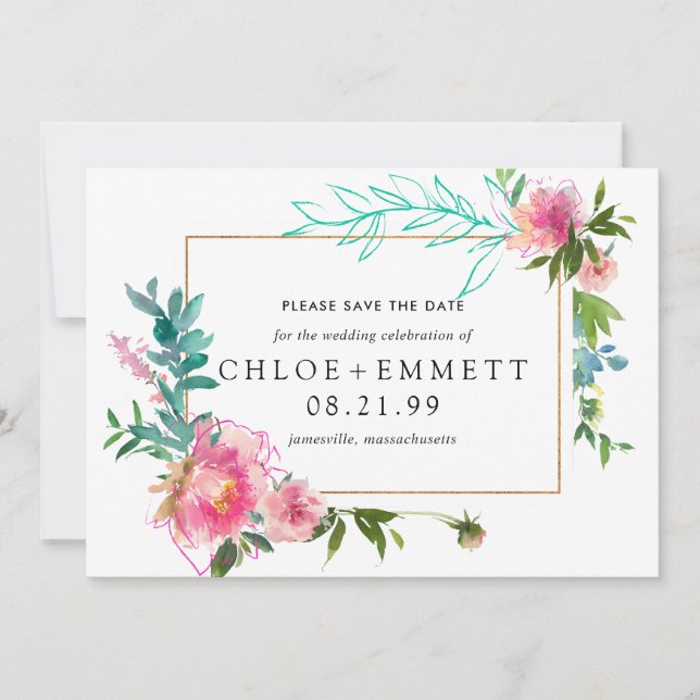 Invitation à annoncer la date de mariage à motif d (Devant)