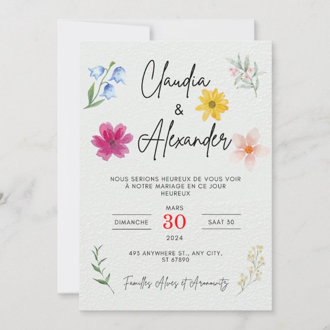 Invitation à assister à une fête (Devant)