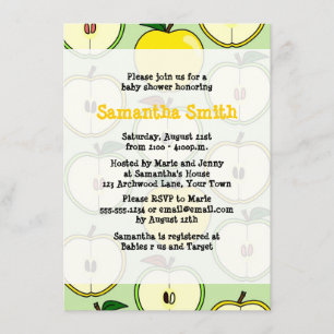 Invitation à Baby shower à thème Golden Apple