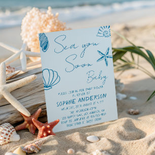 Invitation À bientôt Bébé Les coquillages des mers côtières S