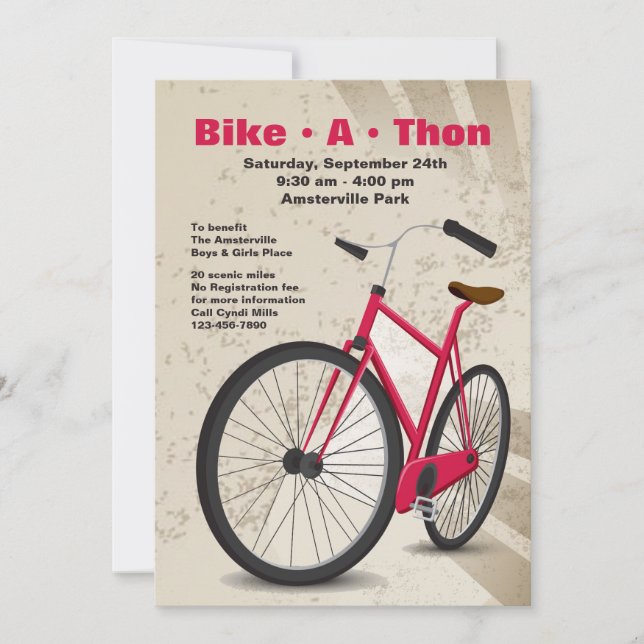 Invitation à Bikeathon (Devant)