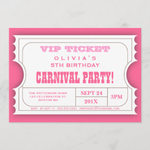 Invitation à billets pour le Carnaval du Cirque