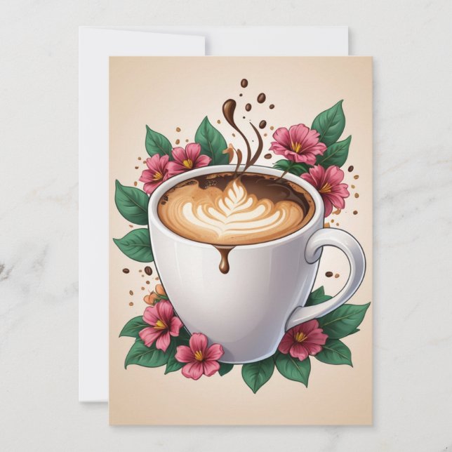 invitation à brunch d'anniversaire fleuri (Devant)