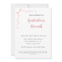 Invitation à Brunch de Pink Bow Galentine