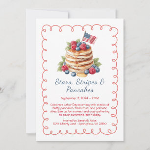 Invitation à Brunch Pancake Day - Patriotique