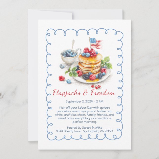 Invitation à Brunch Pancake Day - Patriotique (Devant)