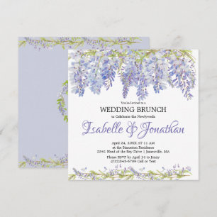 Invitation à Brunch post-Mariage floral pourpre