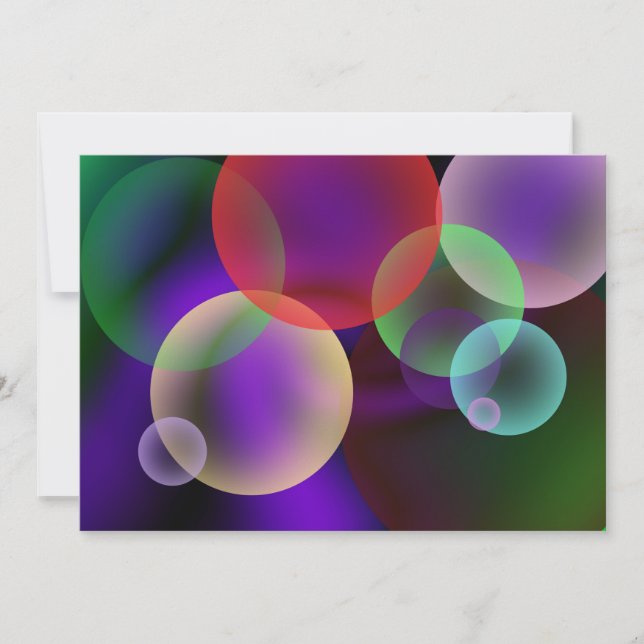 Invitation à bulles colorées (Devant)