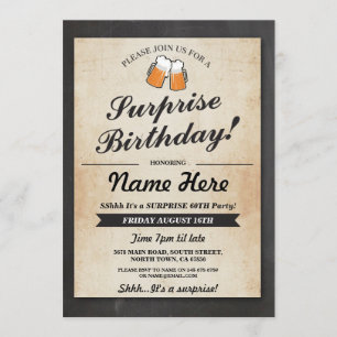 Invitation à Chalk Beers, fête d'anniversaire surp