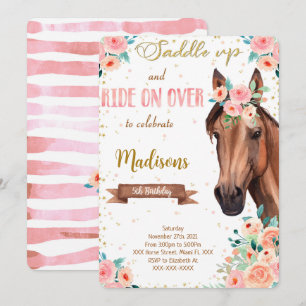 Invitation à cheval Brown modifiable