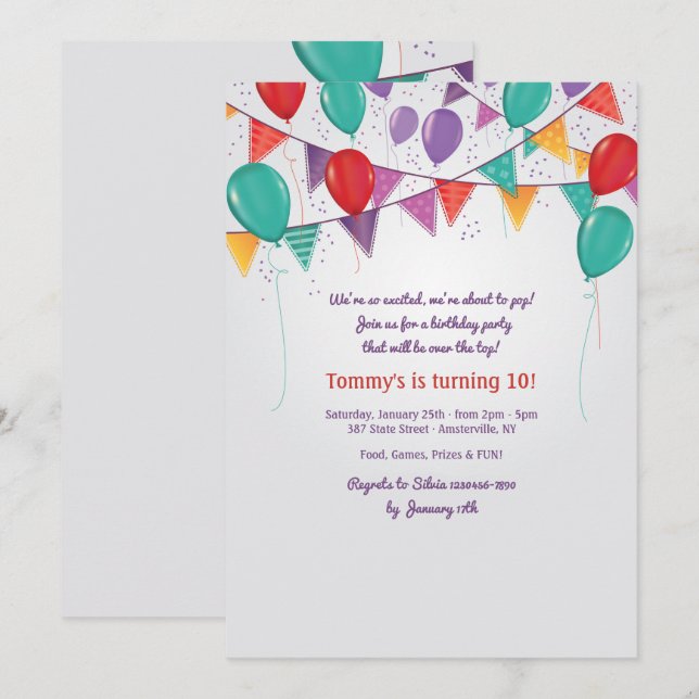 Invitation à décorations de fêtes (Devant / Derrière)
