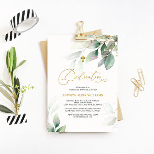 Invitation à Dedication Eucalyptus Vert & Or