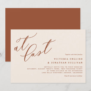 Invitation À Dernier Terracotta Moderne Mariage de calligraph
