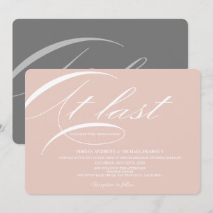 Invitation À dernière Calligraphie Élégant Mariage rose pâle