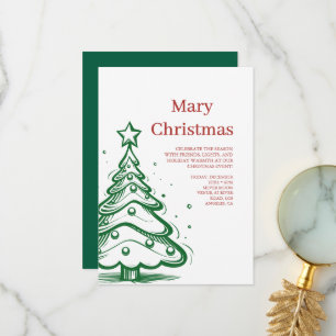Invitation à des amis pour une fête de Noël