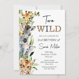Invitation à deux fêtes d'anniversaire Wild 2nd