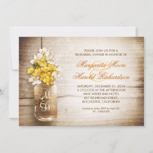 invitation à dîner de répétition de bocal de mason
