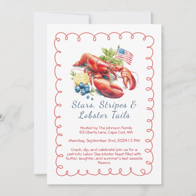 Invitation à ébullition du homard de la fête du tr (Devant)